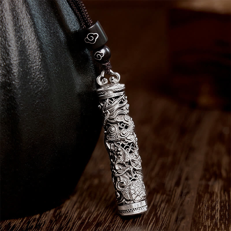 Buddha Stones Collier pendentif équilibre en cuivre avec motif de dragon Fu Character Dragon - image 1