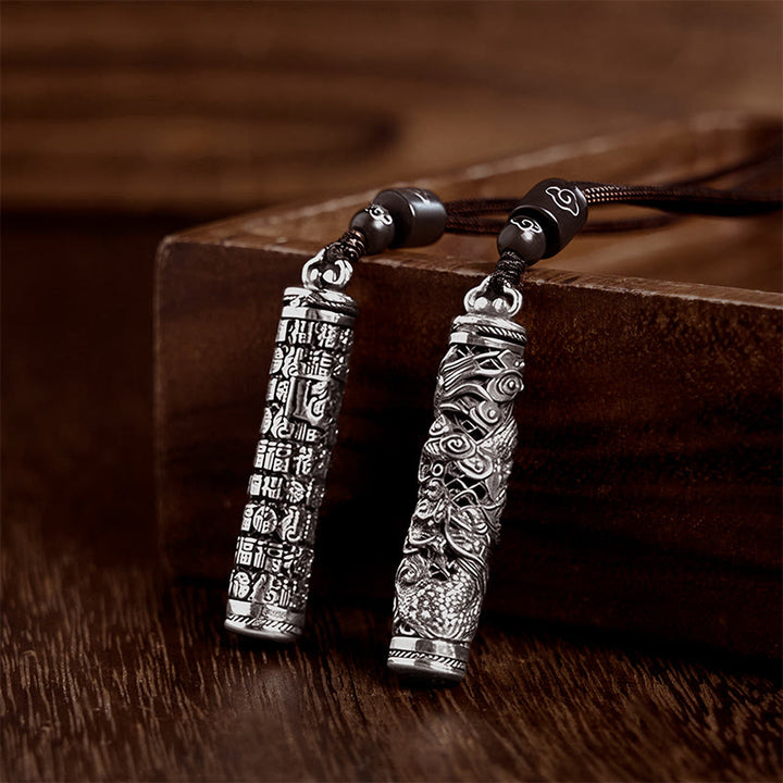 Buddha Stones Collier pendentif équilibre en cuivre avec motif de dragon Fu Character Dragon - image 10