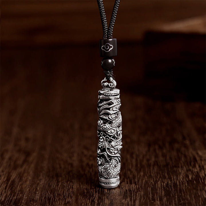 Buddha Stones Collier pendentif équilibre en cuivre avec motif de dragon Fu Character Dragon - Dragon - image 0