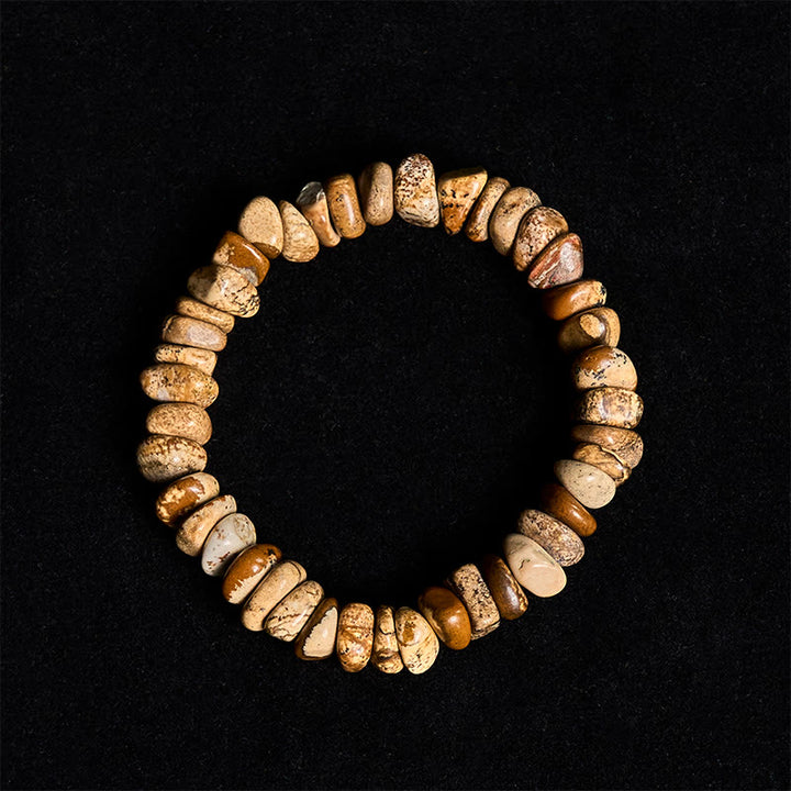 Bracelet d'équilibre en jaspe avec Buddha Stones et blocs irréguliers