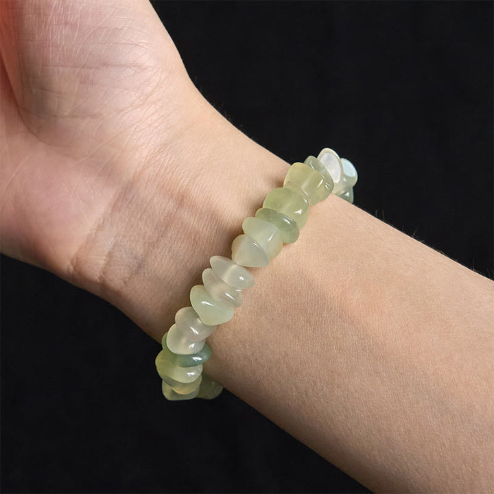 Bracelet de paix en Buddha Stones et péridot naturel, blocs irréguliers