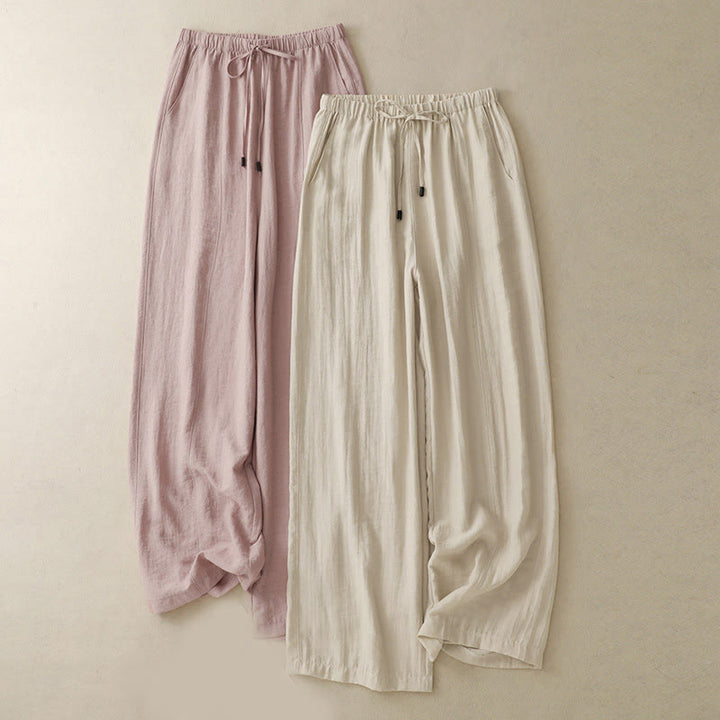 Pantalon large d'été à cordon de serrage et poches pour femme Motif Buddha Stones - image 16