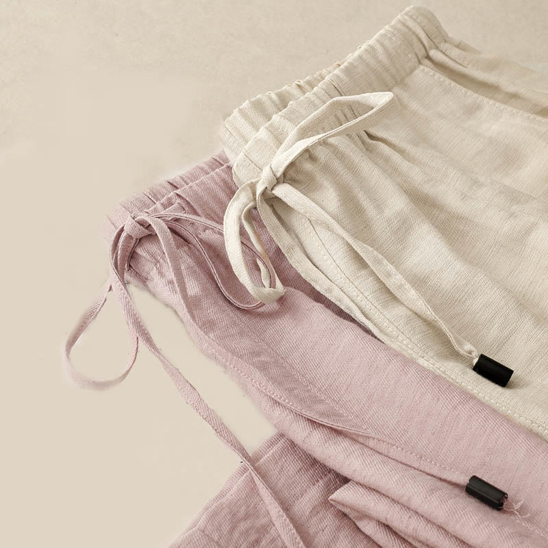 Pantalon large d'été à cordon de serrage et poches pour femme Motif Buddha Stones - image 18
