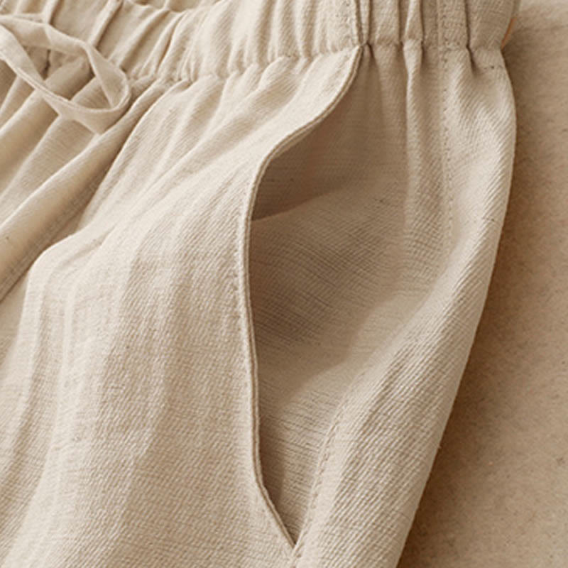 Pantalon large d'été à cordon de serrage et poches pour femme Motif Buddha Stones - image 10