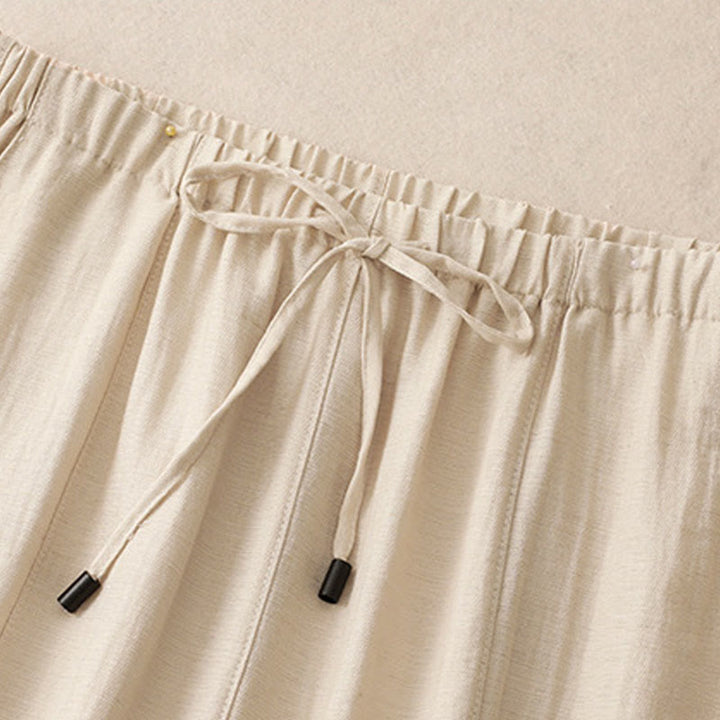 Pantalon large d'été à cordon de serrage et poches pour femme Motif Buddha Stones - image 9