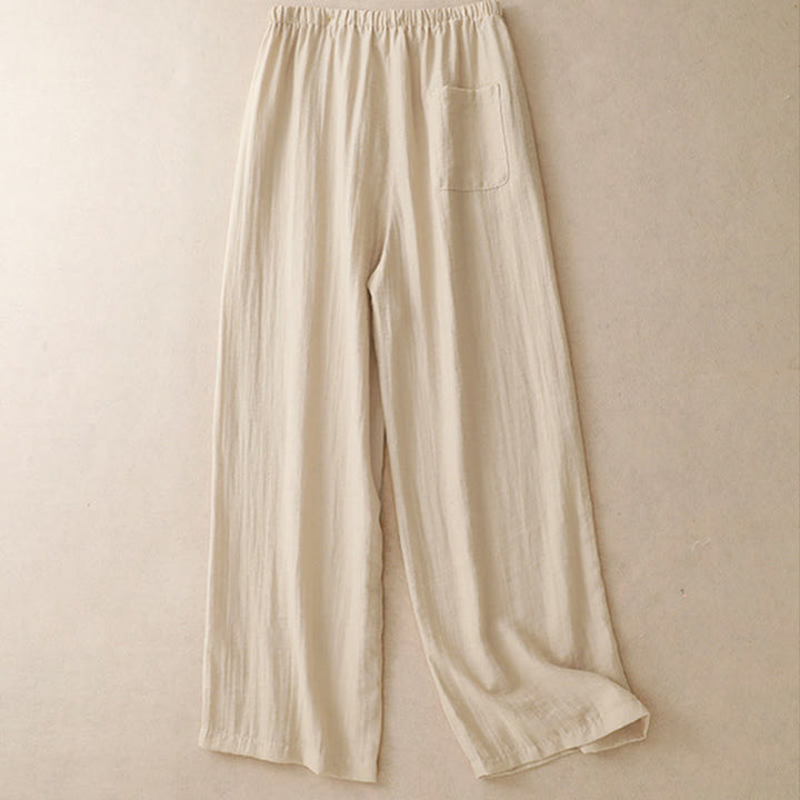Pantalon large d'été à cordon de serrage et poches pour femme Motif Buddha Stones - image 8