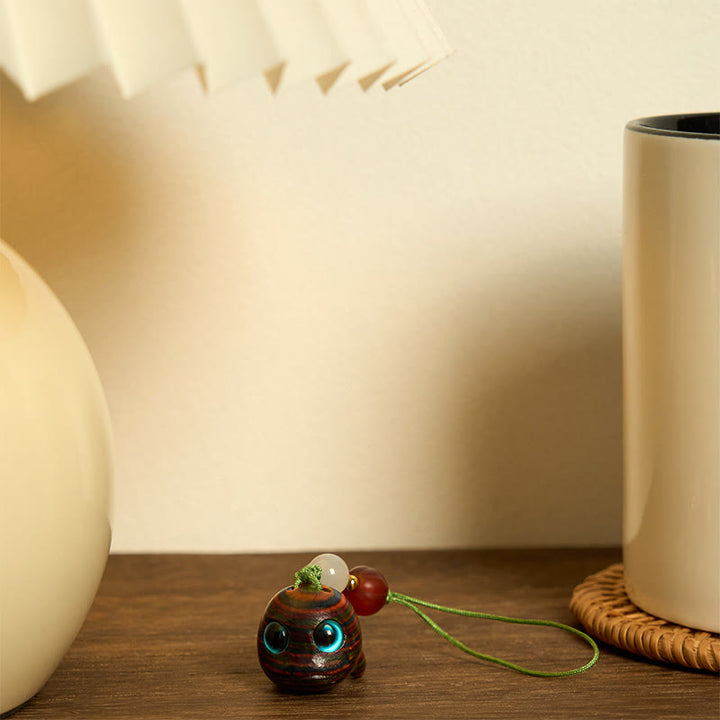Porte-clés en Buddha Stones arc-en-ciel en eucalyptus sculpté en forme de dauphin, décoration à suspendre pour téléphone - image 15