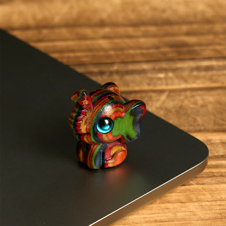 Lot de 2 mini Buddha Stones en eucalyptus arc-en-ciel sculptées en forme d'éléphant - image 2