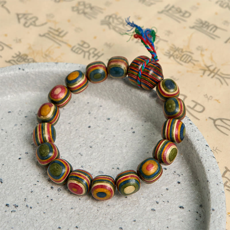 Bracelet positif en gourde d'eucalyptus arc-en-ciel coloré avec Buddha Stones - image 6