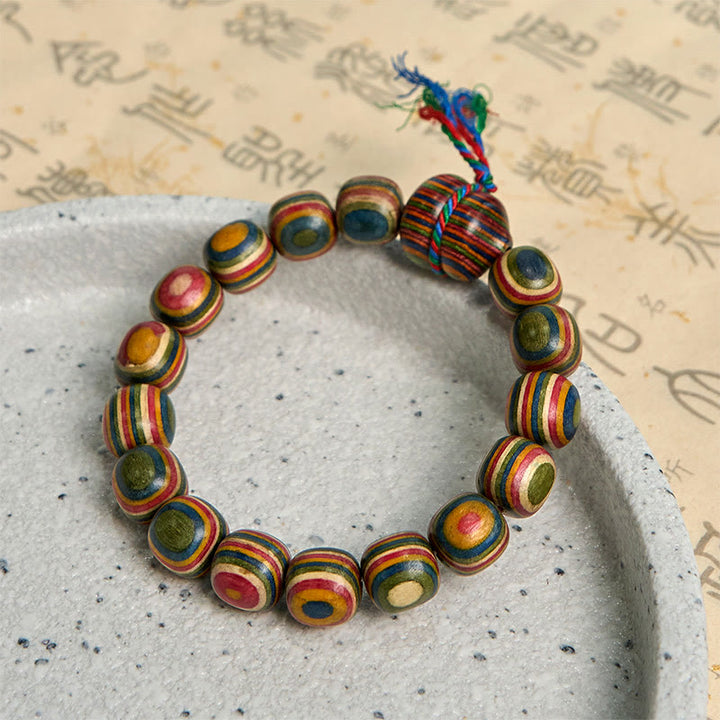 Bracelet positif en gourde d'eucalyptus arc-en-ciel coloré avec Buddha Stones - image 6