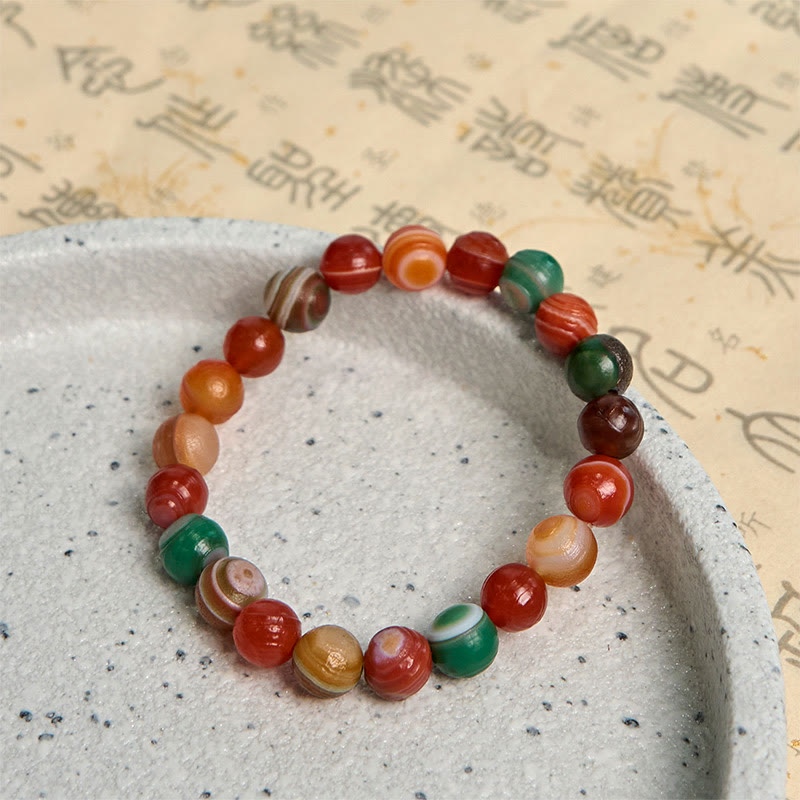 Bracelet de confiance en agate naturelle d'Alashan de Buddha Stones