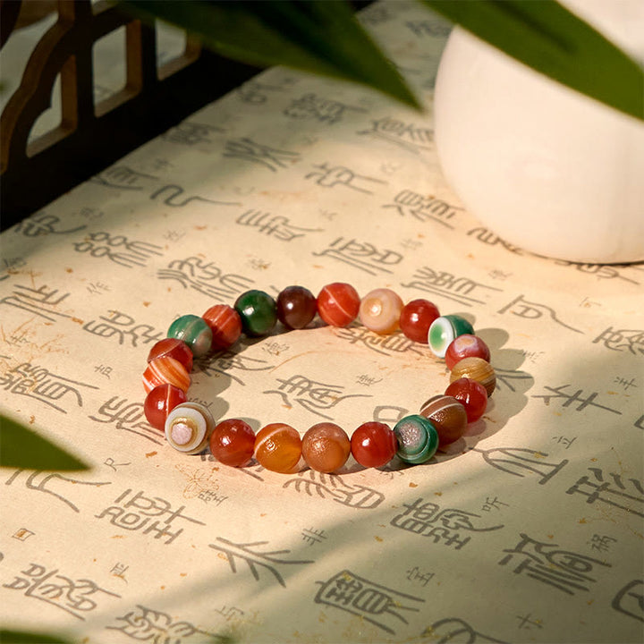 Bracelet de confiance en agate naturelle d'Alashan de Buddha Stones