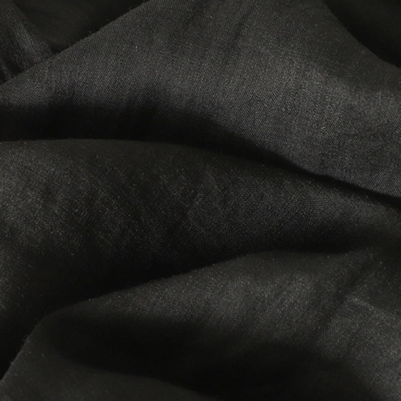 T-shirt décontracté en coton et lin à manches courtes pour femme avec broderie cœur rouge et Buddha Stones - image 16