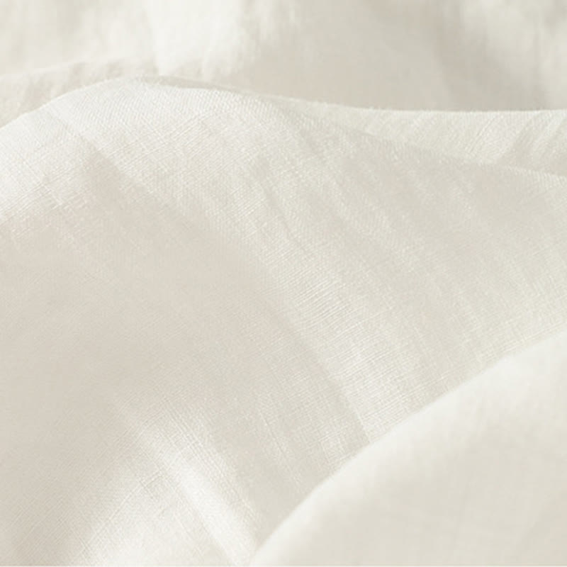 T-shirt décontracté en coton et lin à manches courtes pour femme avec broderie cœur rouge et Buddha Stones - image 7