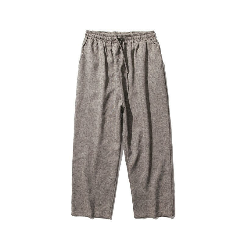 Pantalon d'été uni en coton et lin pour homme avec poches, longueur 7-8, Buddha Stones - image 10