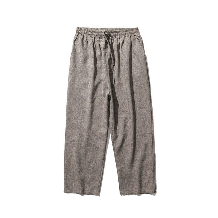 Pantalon d'été uni en coton et lin pour homme avec poches, longueur 7-8, Buddha Stones - image 10