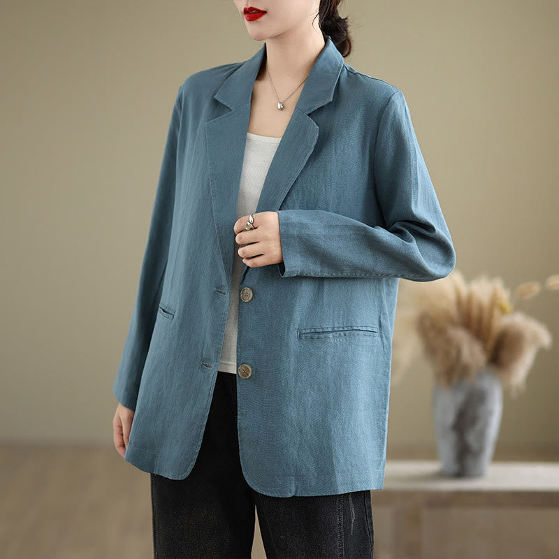 Veste femme à manches longues, couleur unie, motif Buddha Stones, avec poches - SteelBlue - US8-10，UK/AU12-14，EU40-42 (2XL) - image 8