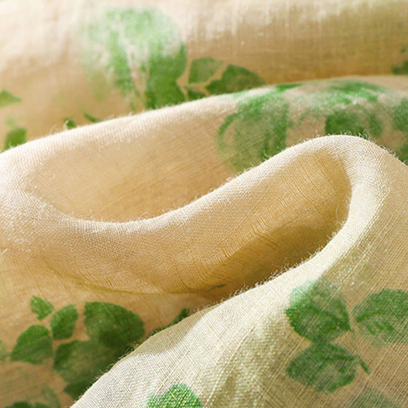 Robe mi-longue en coton à manches courtes et taille haute avec cordon de serrage et boutons imprimés de Buddha Stones et poches - image 17