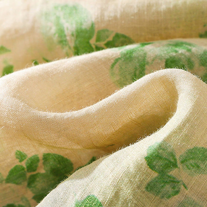 Robe mi-longue en coton à manches courtes et taille haute avec cordon de serrage et boutons imprimés de Buddha Stones et poches - image 17