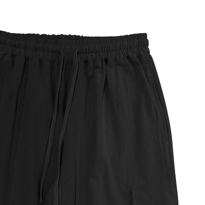 Pantalon cargo en lin uni avec cordon de serrage et poches pour homme Motif Buddha Stones - image 6