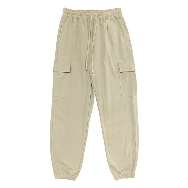 Pantalon cargo en lin uni avec cordon de serrage et poches pour homme Motif Buddha Stones - Blé - US/UK/AU46，EU56 (3XL) - image 21