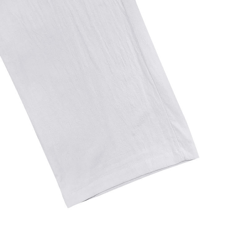 Pantalon décontracté en coton uni avec poches et boutons pour homme Motif Buddha Stones - image 4