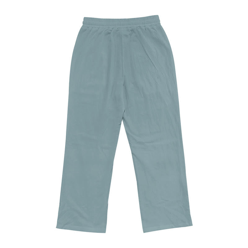 Pantalon décontracté en coton uni avec poches et boutons pour homme Motif Buddha Stones - image 19
