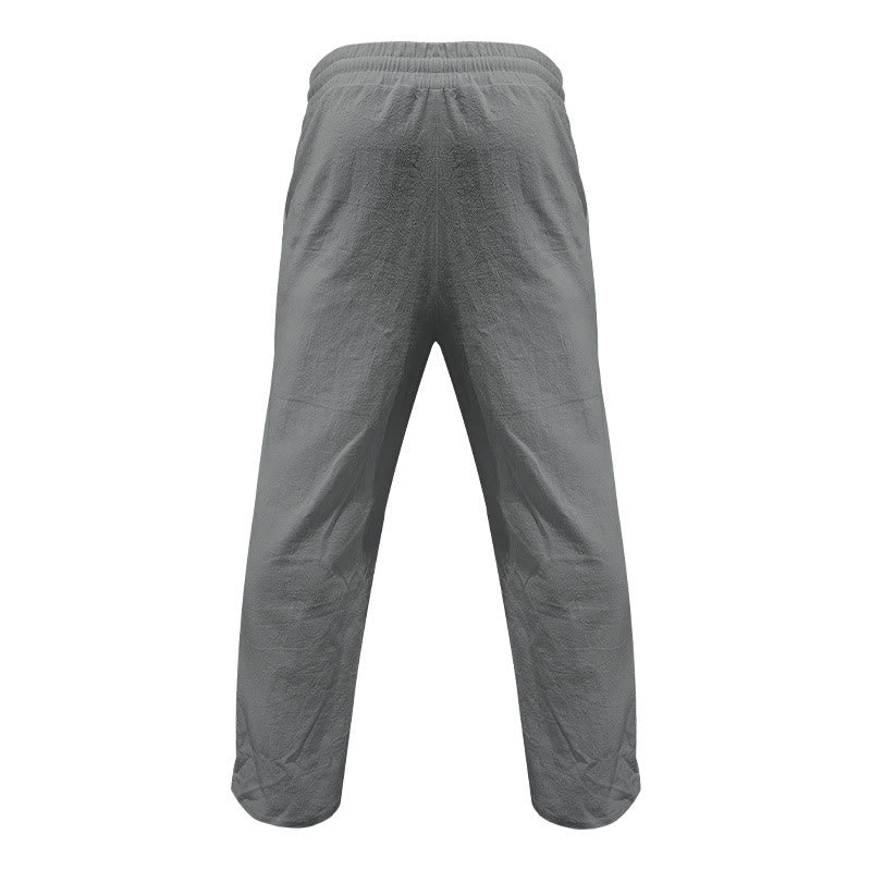 Pantalon décontracté en coton uni avec poches et boutons pour homme Motif Buddha Stones - image 30