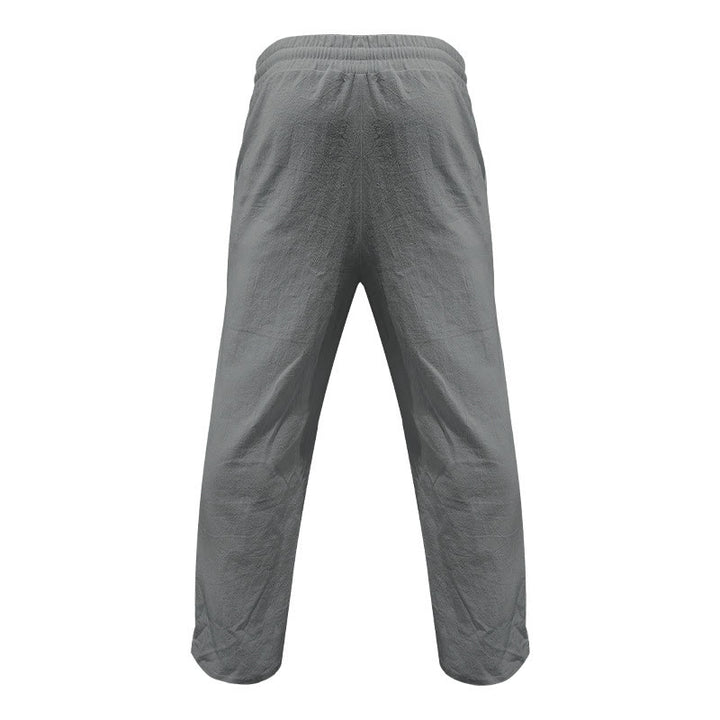 Pantalon décontracté en coton uni avec poches et boutons pour homme Motif Buddha Stones - image 30