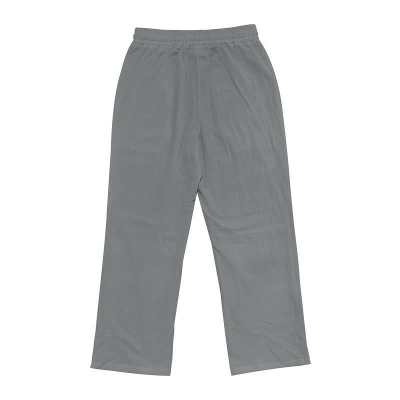 Pantalon décontracté en coton uni avec poches et boutons pour homme Motif Buddha Stones - image 27