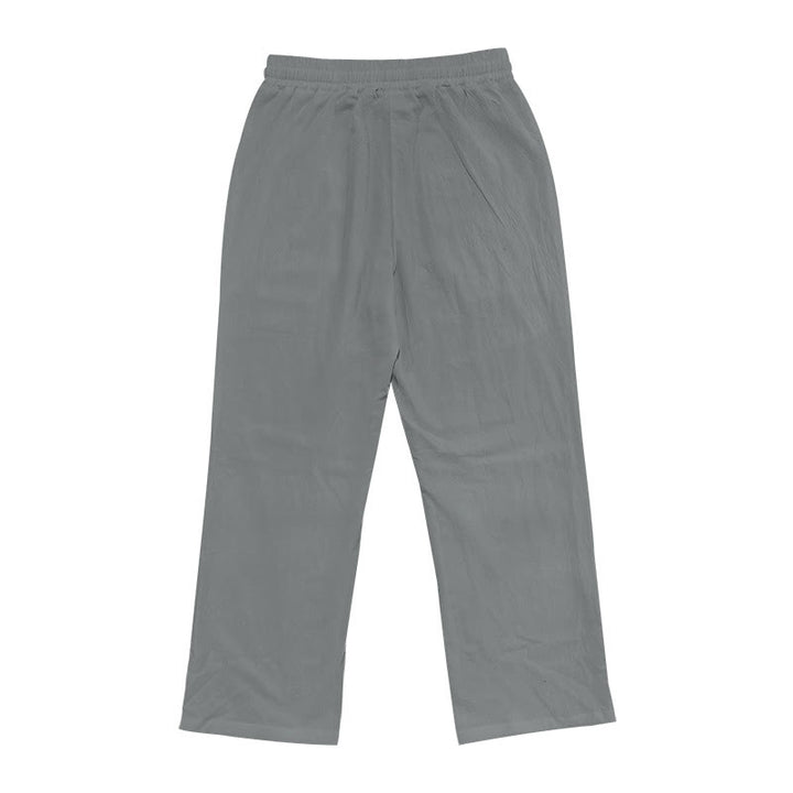 Pantalon décontracté en coton uni avec poches et boutons pour homme Motif Buddha Stones - image 27