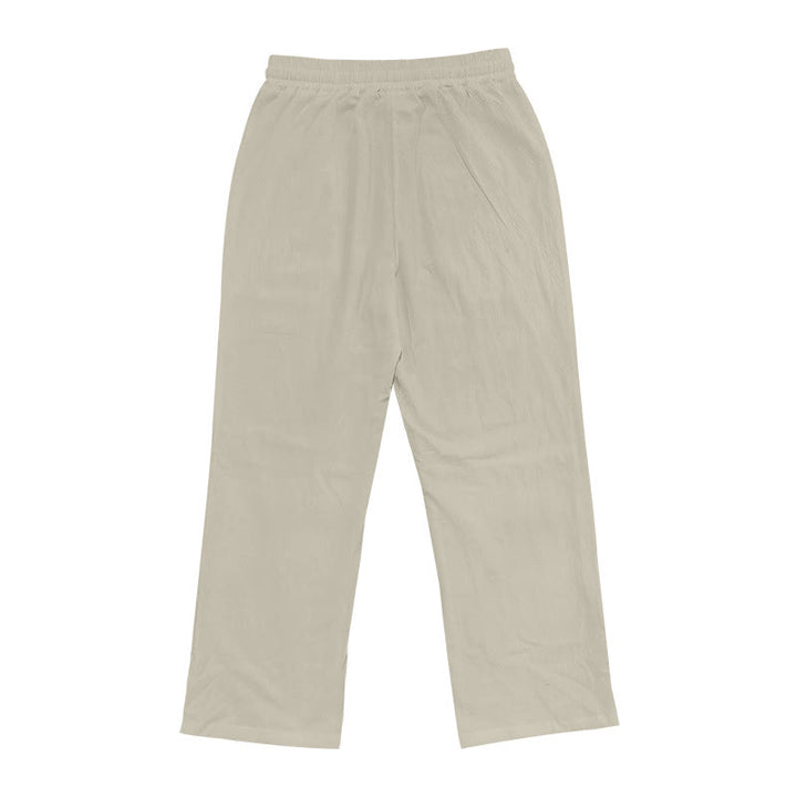 Pantalon décontracté en coton uni avec poches et boutons pour homme Motif Buddha Stones - image 35