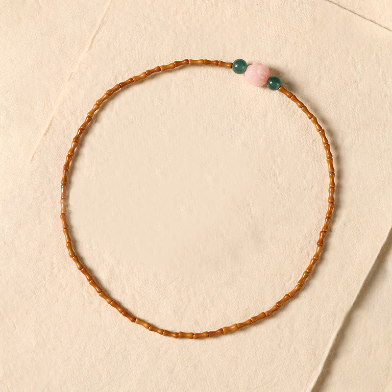 Buddha Stones Bracelet double cercle en noyau d'olive ultra-fin et lotus, pour une force intérieure renforcée. - image 3