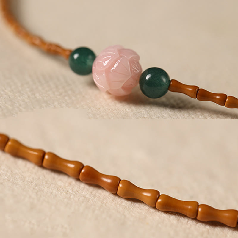 Buddha Stones Bracelet double cercle en noyau d'olive ultra-fin et lotus, pour une force intérieure renforcée. - image 8