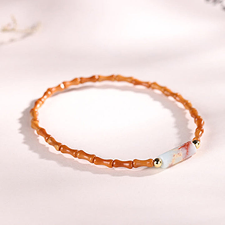 Bracelet de paix ultra-fin en noyaux d'olive Buddha Stones - image 4