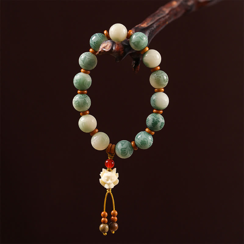 Bracelet de paix sculpté Zakiram en Buddha Stones dégradées Bodhi Seed Om Mani Padme Hum - image 12