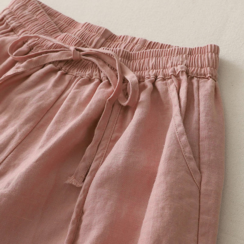 Pantalon décontracté uni à jambes larges et poches pour femme, en polyester, longueur 7-8, motif Buddha Stones, couleur unie, patchwork - image 6