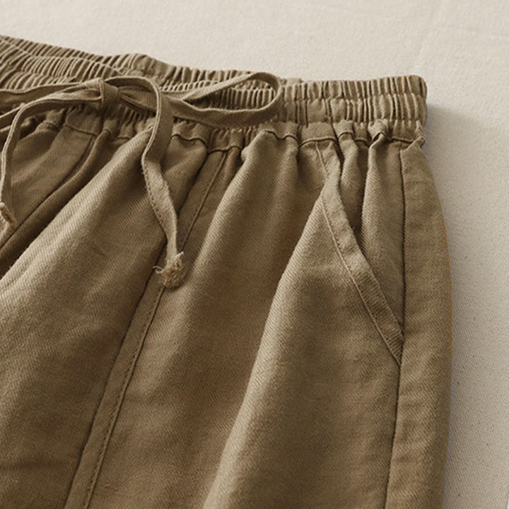 Pantalon décontracté uni à jambes larges et poches pour femme, en polyester, longueur 7-8, motif Buddha Stones, couleur unie, patchwork - image 1