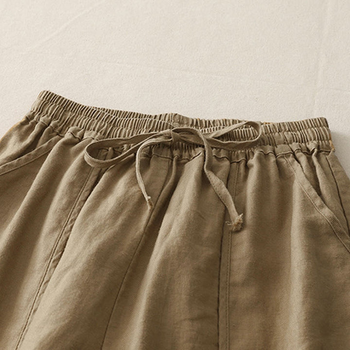 Pantalon décontracté uni à jambes larges et poches pour femme, en polyester, longueur 7-8, motif Buddha Stones, couleur unie, patchwork - image 3