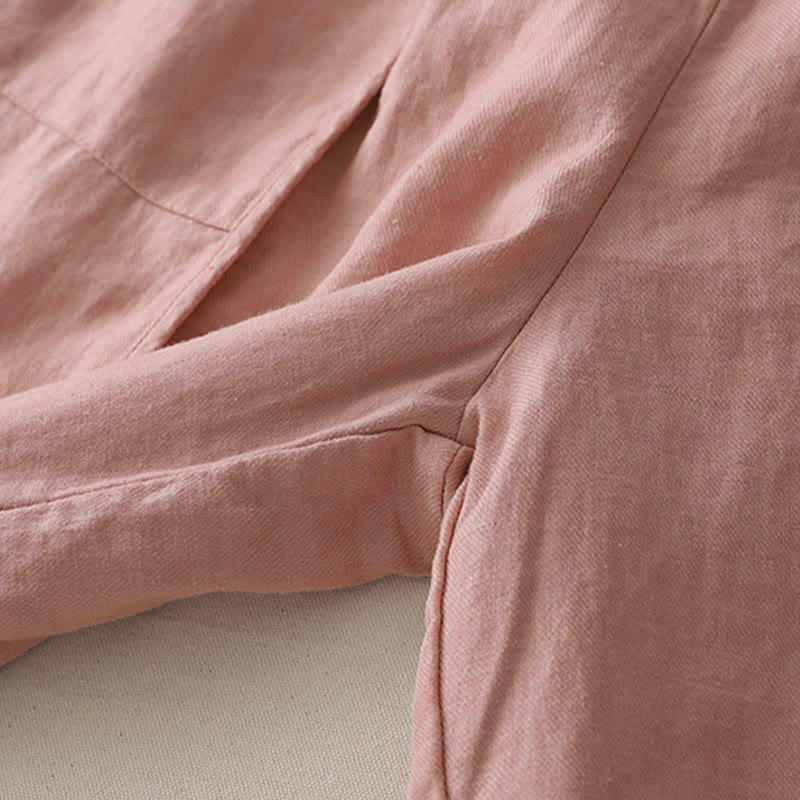 Pantalon décontracté uni à jambes larges et poches pour femme, en polyester, longueur 7-8, motif Buddha Stones, couleur unie, patchwork - image 9