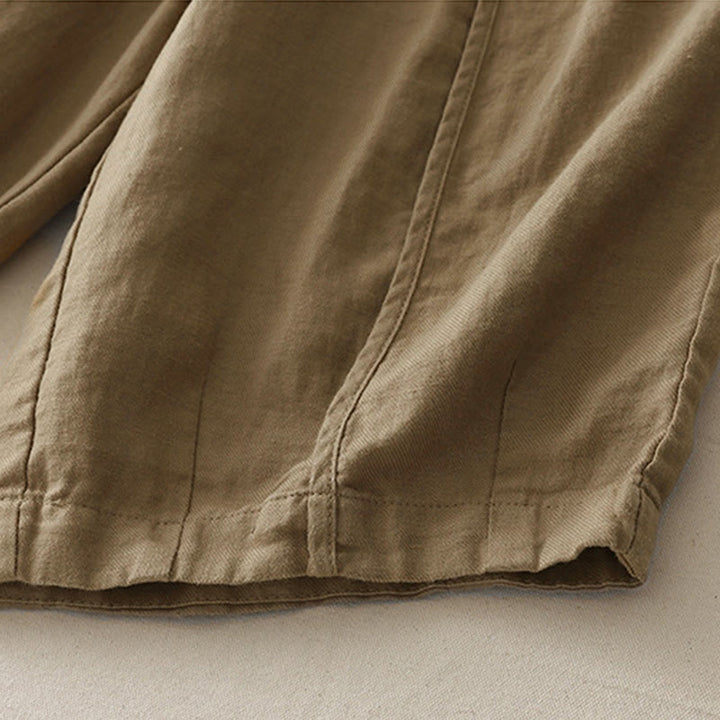 Pantalon décontracté uni à jambes larges et poches pour femme, en polyester, longueur 7-8, motif Buddha Stones, couleur unie, patchwork - image 2