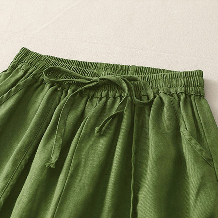 Pantalon décontracté uni à jambes larges et poches pour femme, en polyester, longueur 7-8, motif Buddha Stones, couleur unie, patchwork - image 16