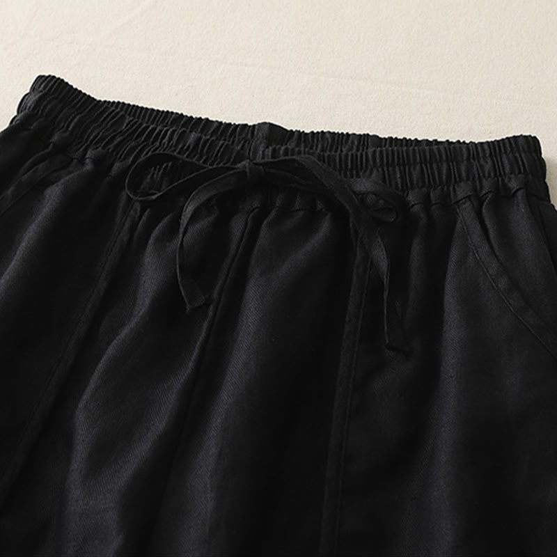 Pantalon décontracté uni à jambes larges et poches pour femme, en polyester, longueur 7-8, motif Buddha Stones, couleur unie, patchwork - image 21