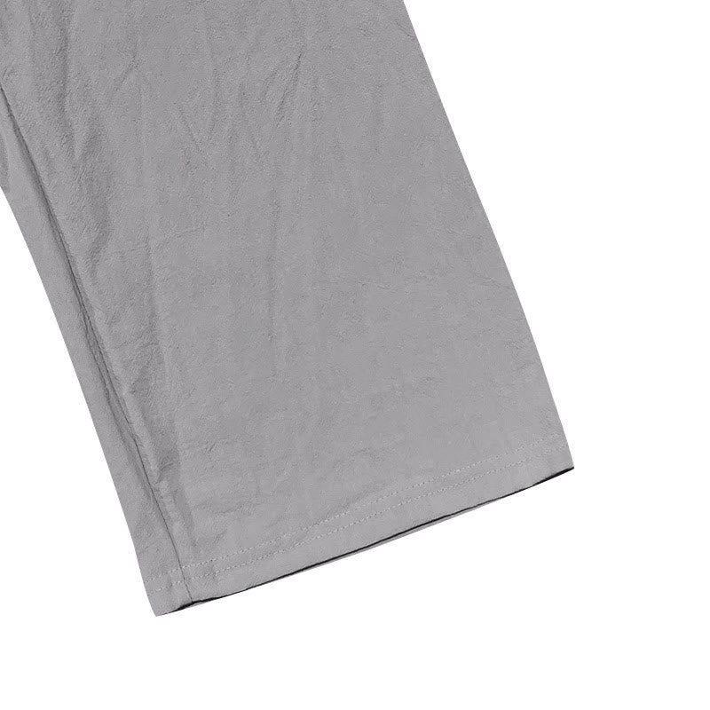 Pantalon en coton pour homme avec poches et boutons de couleur unie et cordon de serrage - image 25