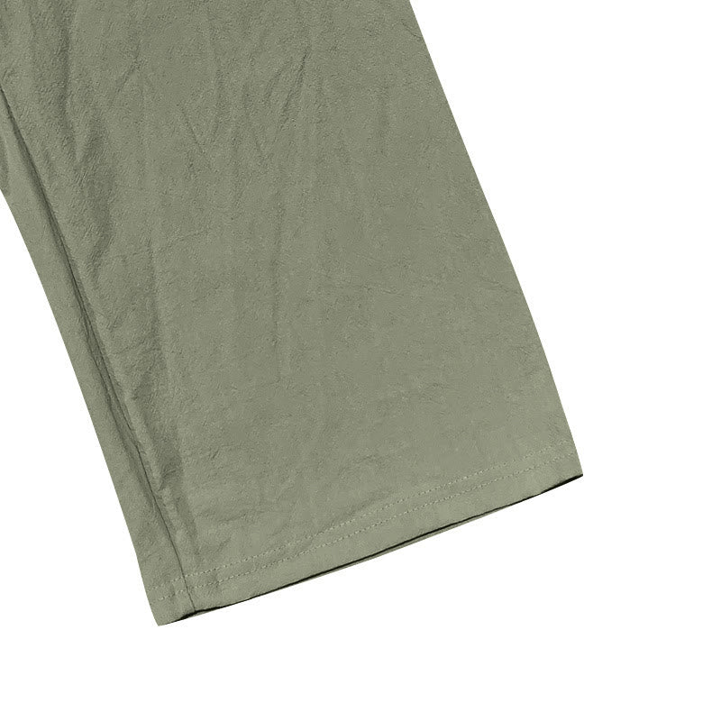 Pantalon en coton pour homme avec poches et boutons de couleur unie et cordon de serrage - image 32