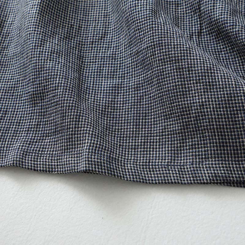 Robe midi bleu nuit en coton et lin à manches mi-longues et lacets Buddha Stones Commute avec poches - image 11