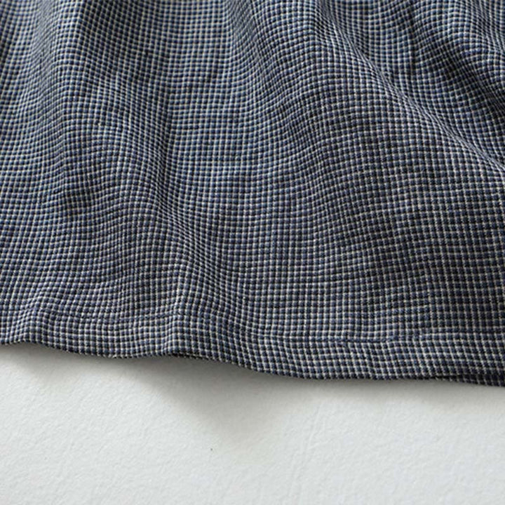 Robe midi bleu nuit en coton et lin à manches mi-longues et lacets Buddha Stones Commute avec poches - image 11