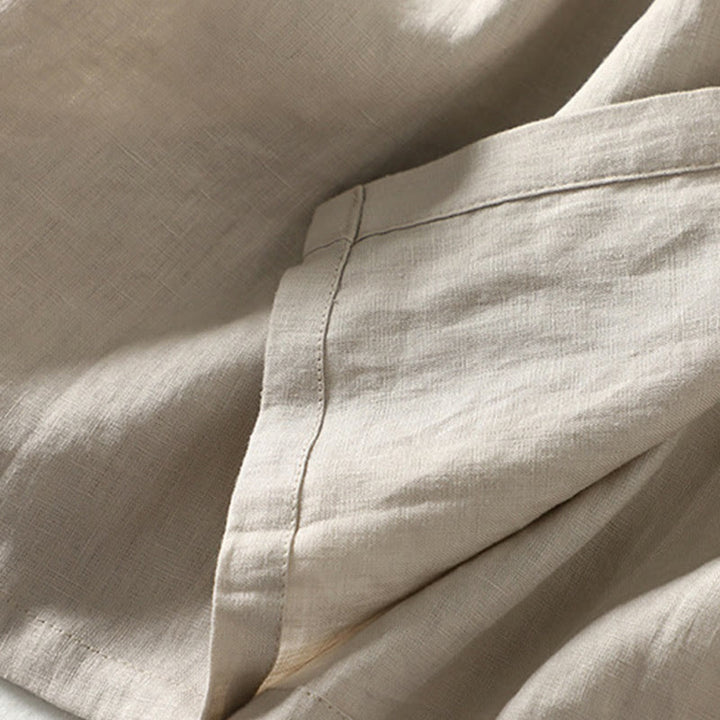 Manteau à manches longues en coton et lin pour femme, avec poches et boutons en Buddha Stones - image 8