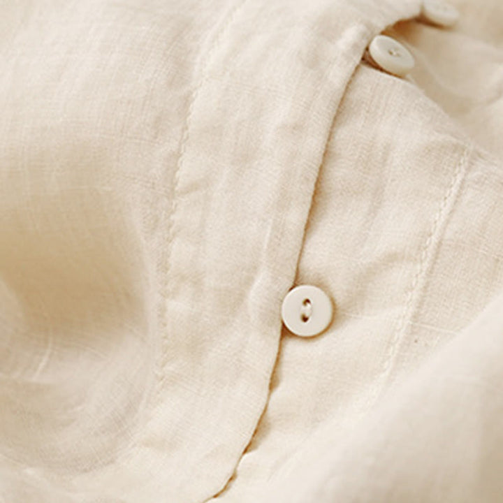 Chemise femme en coton à manches trois-quarts et boutons brodés sur le devant, motif Buddha Stones  - image 14