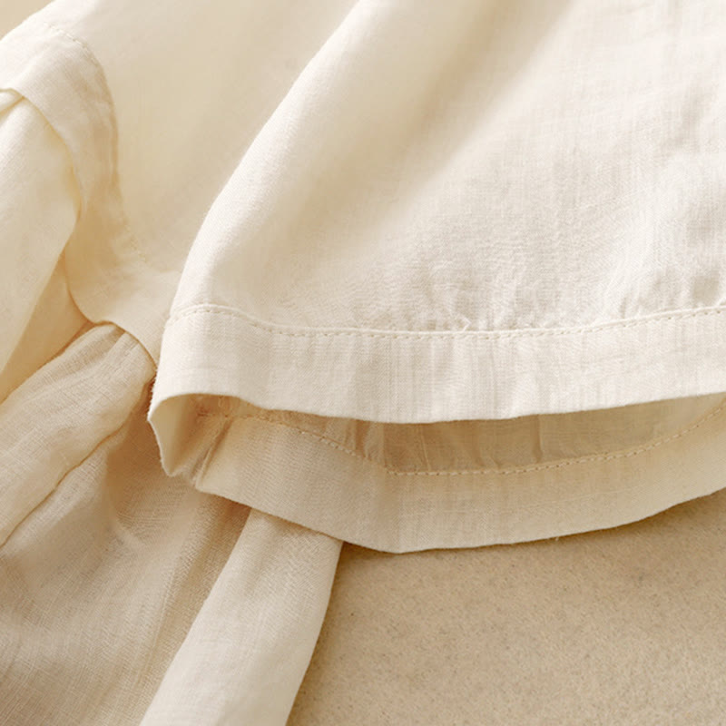 Chemise femme en coton à manches trois-quarts et boutons brodés sur le devant, motif Buddha Stones  - image 17